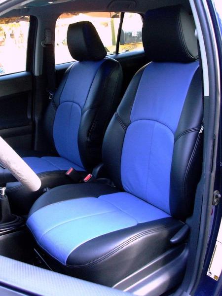 Clazzio blue perforated leather seat covers, front seats